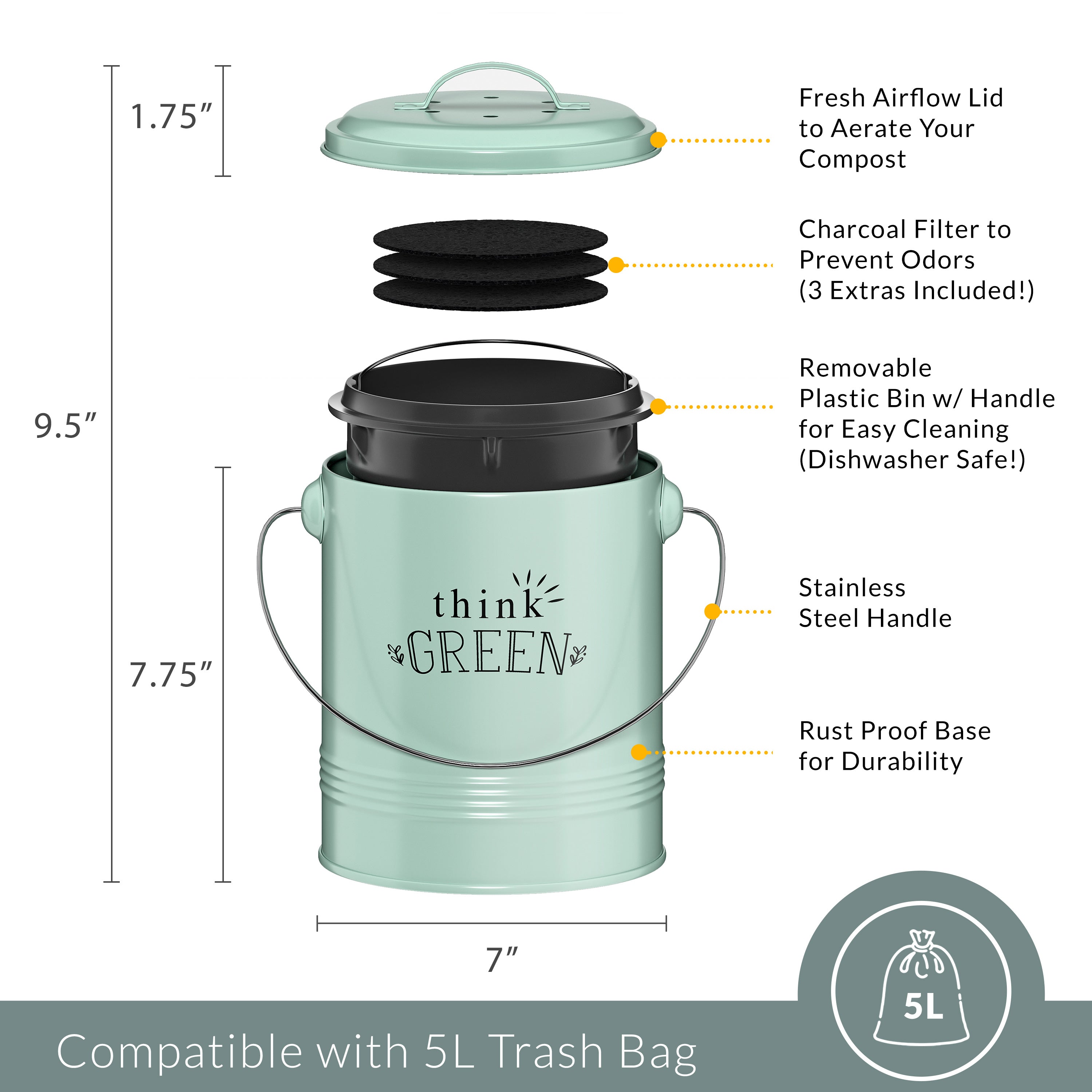 Compostable Filter for Compost Pail, Zero Waste Home + Body