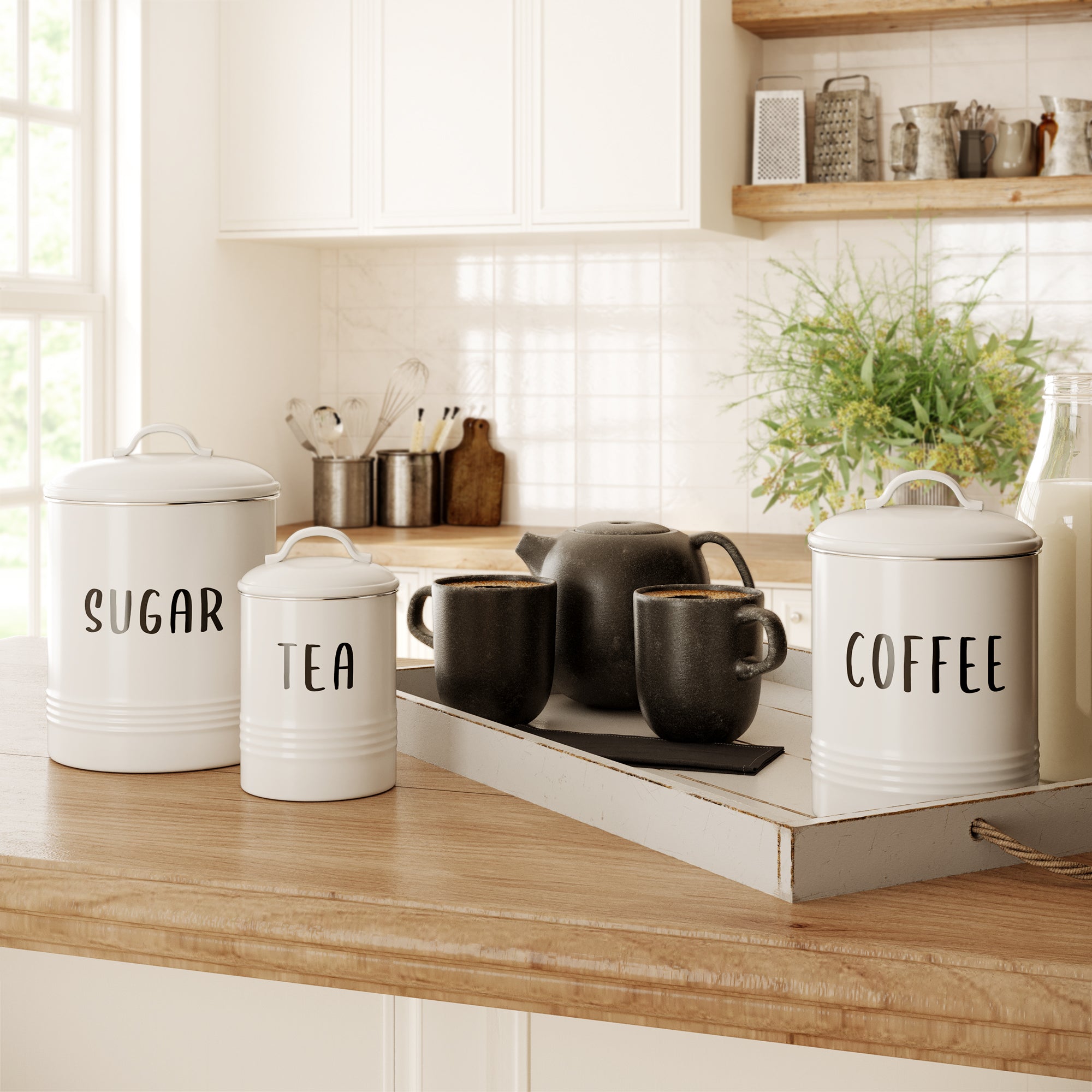 Barnyard Designs Canister Sets for Kitchen Counter, Ceramic