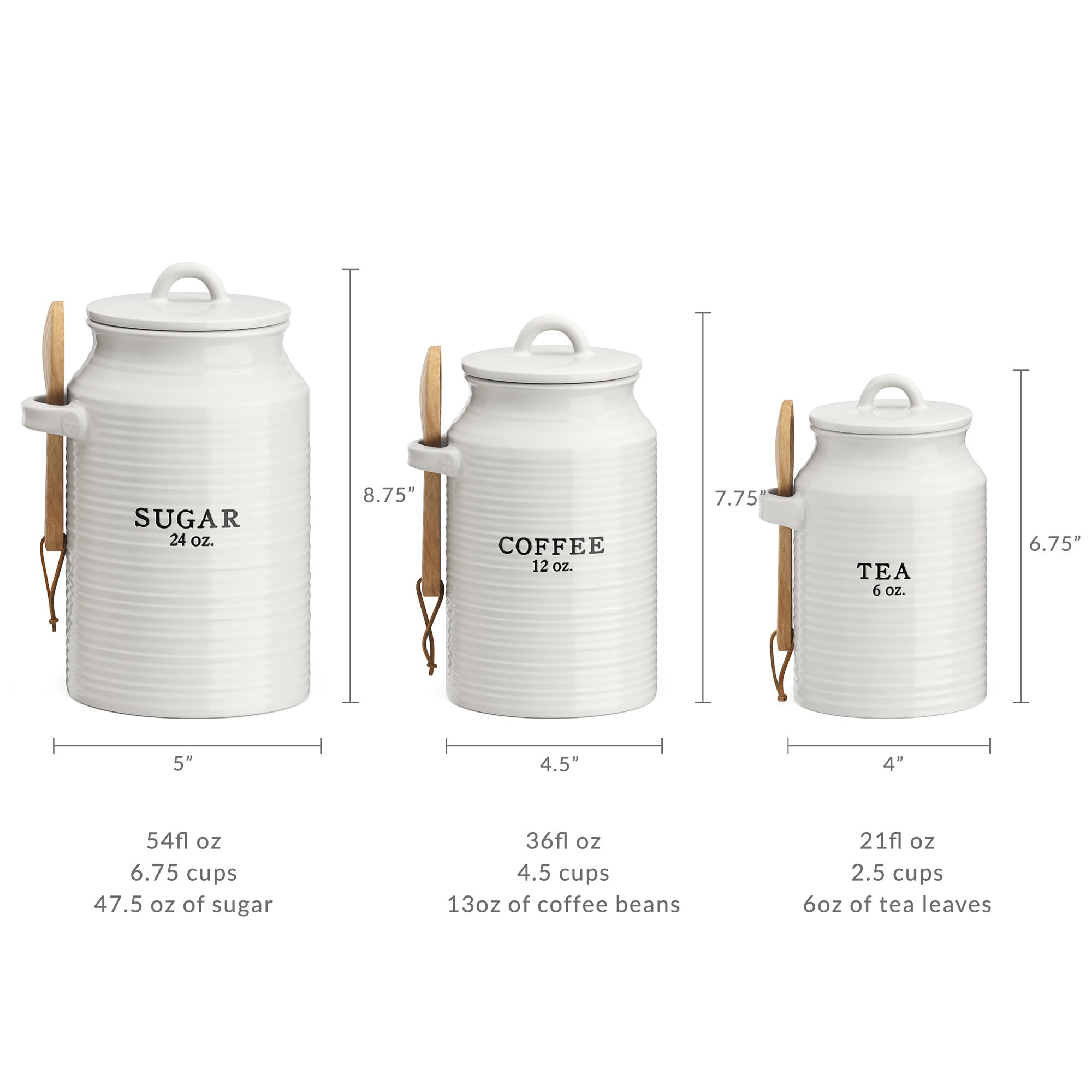 Barnyard Designs Kitchen Canister Set, Numbered Airtight Ceramic