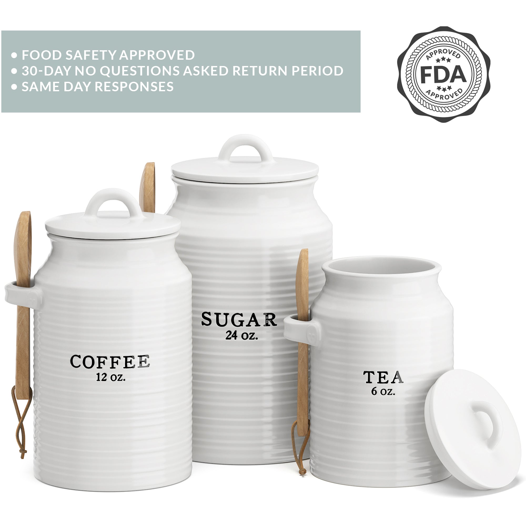 3 Canister Set for Flour, Sugar and Coffee/tea 