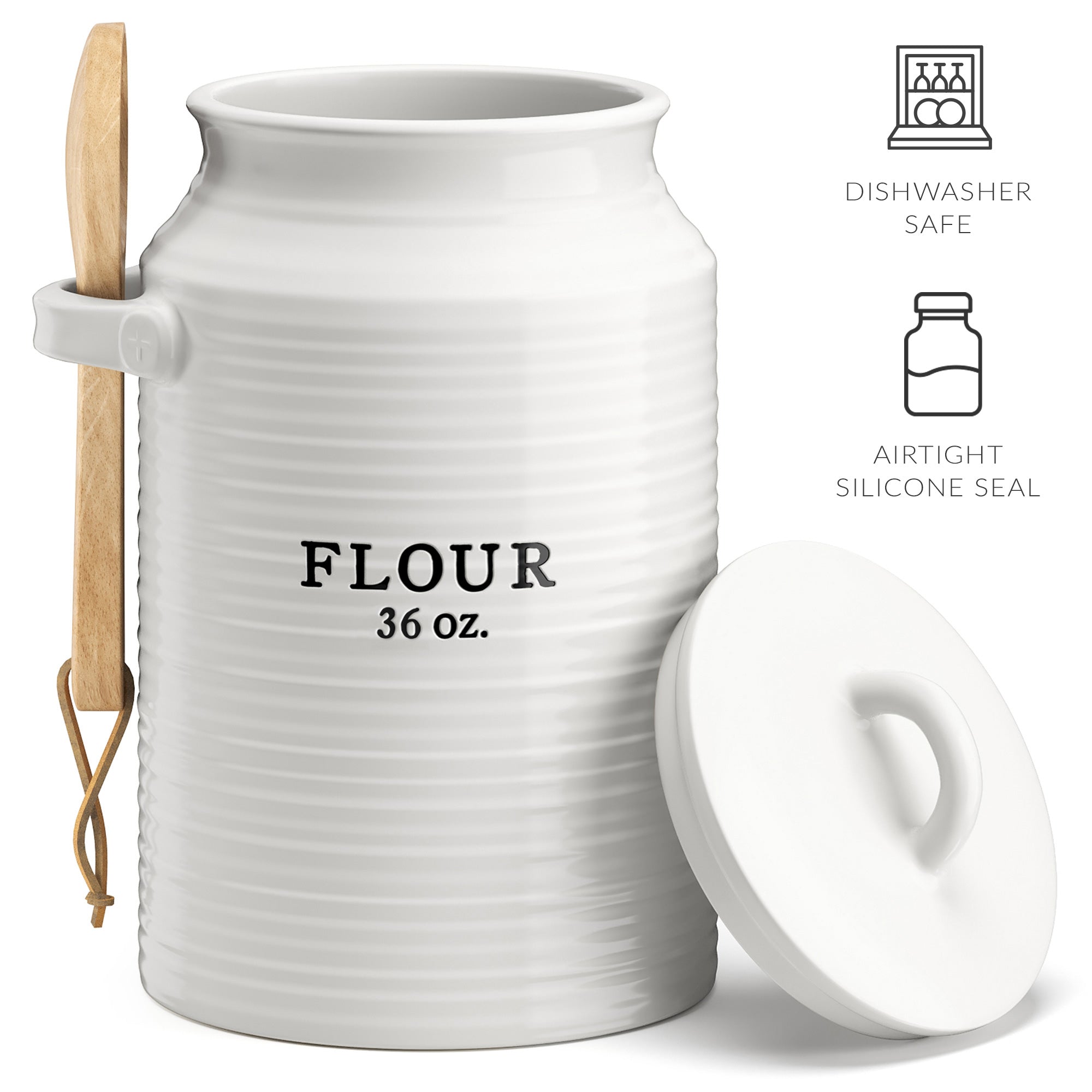 Retro Ceramic Flour Jar Kitchen Canister Airtight Food Storage Farmhouse  Decor, One Size - Fry's Food Stores