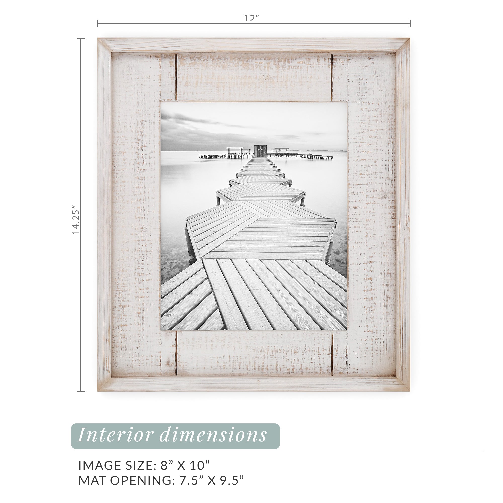 Beach & Coastal Theme White Reclaimed Wood Picture Frames for 4x6 or 5x7  Pictures