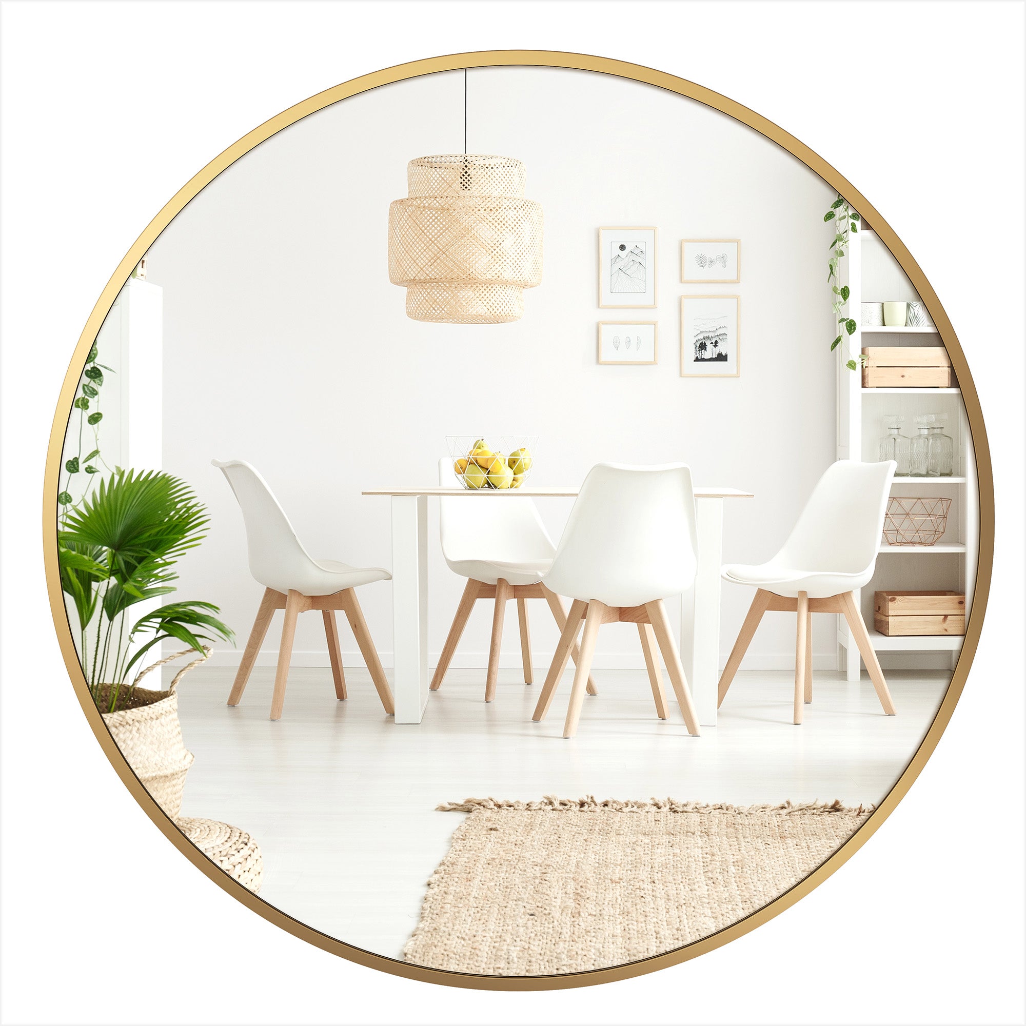 Round Mirrors for Wall 23 Round Metal Ornate Decor Wall Hanging Accent  Mirror Boho Style 