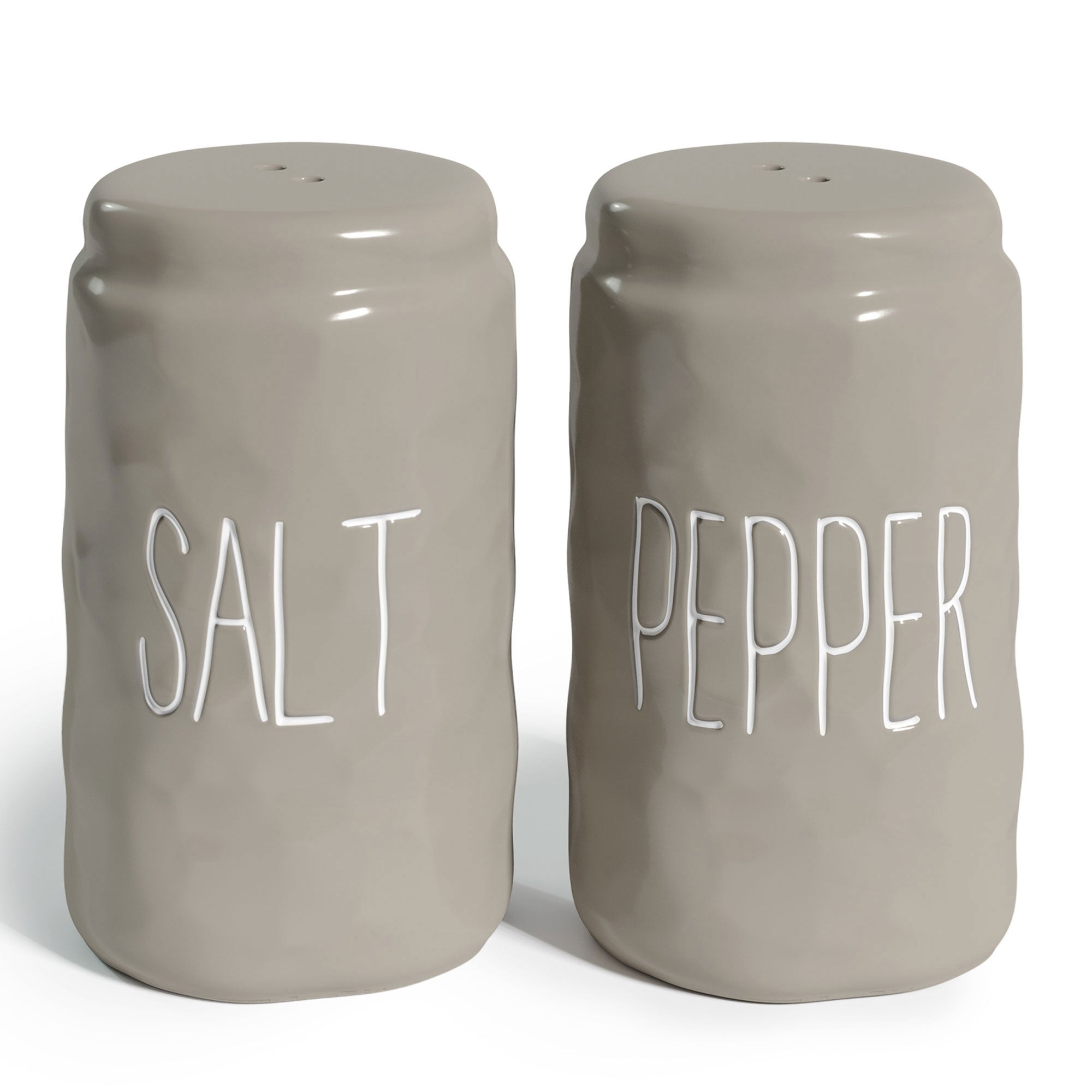 Barnyard Designs Salt and Pepper Shaker Set, Ceramic, Novelty Farmhouse Salt  and Pepper Holders, Vintage Kitchen and Table Decor, Grey, 2” x 3.25”