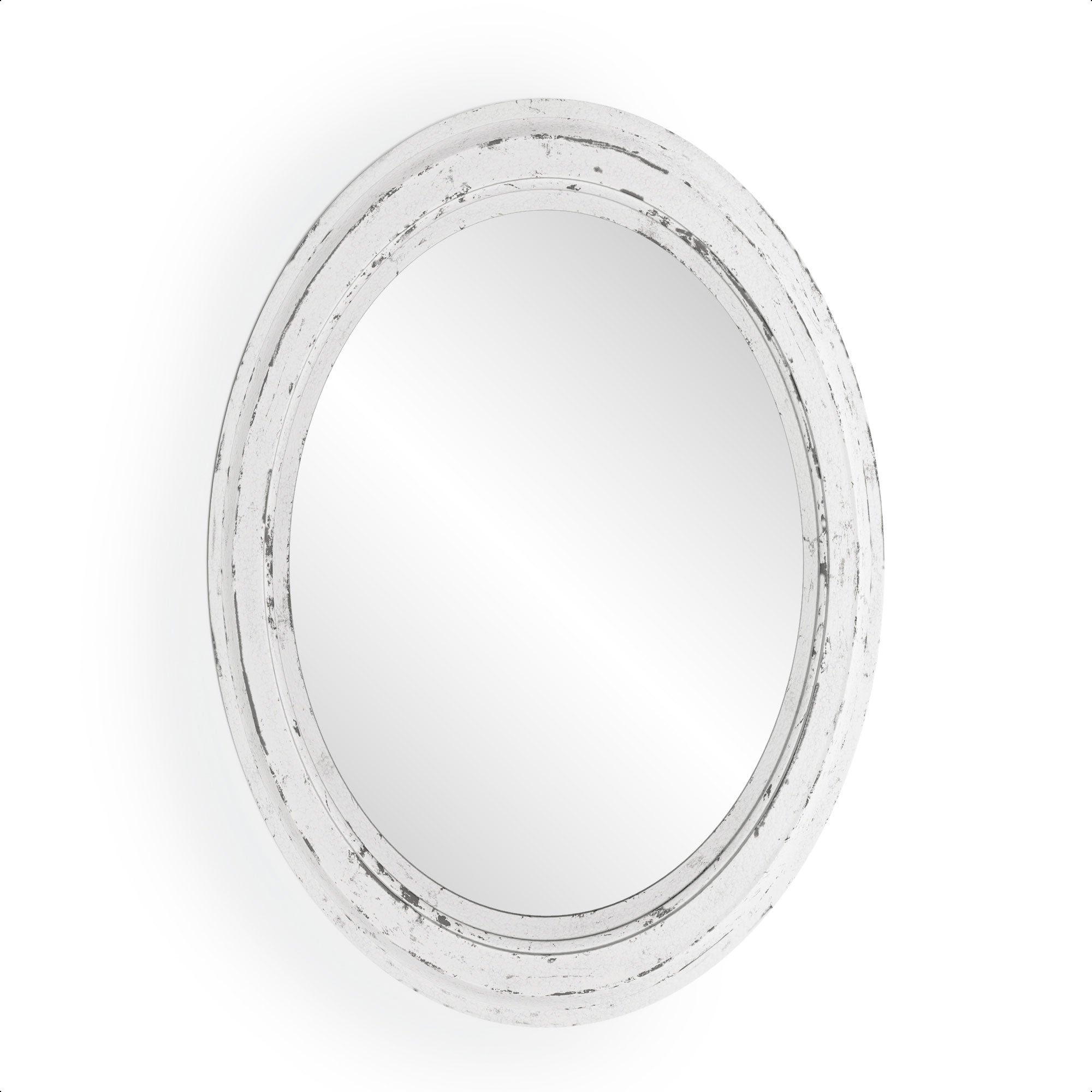 White Oval Decorative Wall Mirror