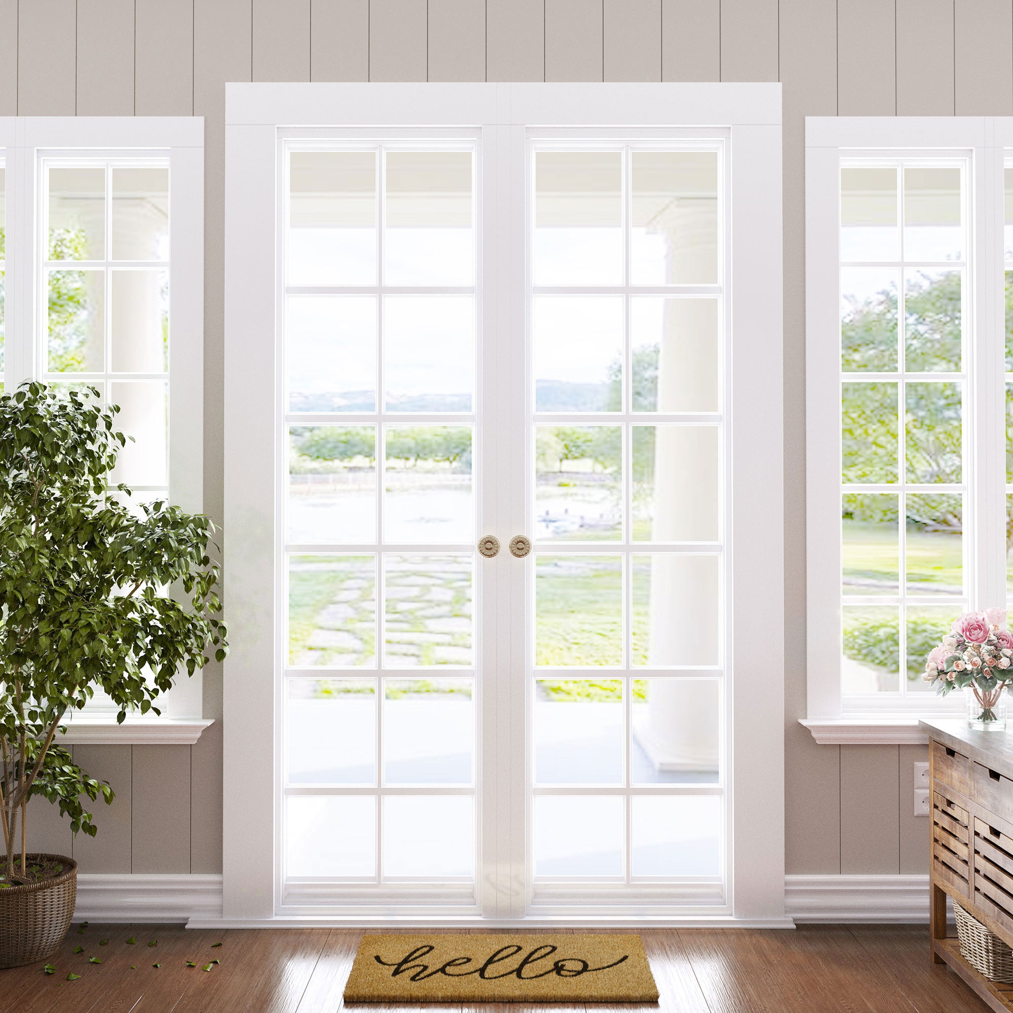 Barnyard Designs 'Welcome' Half Moon Doormat Welcome Mat for Outdoors, Large Front Door Entrance Mat, 30x17, Brown